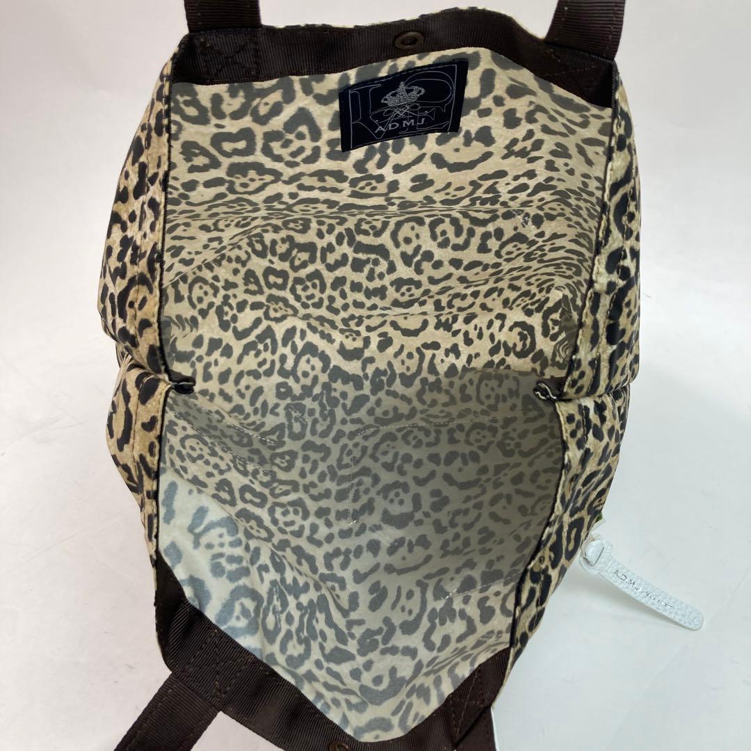 【極美品・A4可】ADMJ トートバッグ レオパード レザー ナイロン チャーム