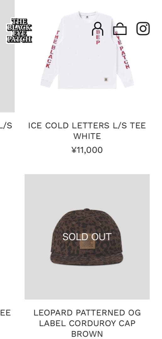 THE BLACK EYE PATCH ヒョウ柄キャップ 即売り切れてます