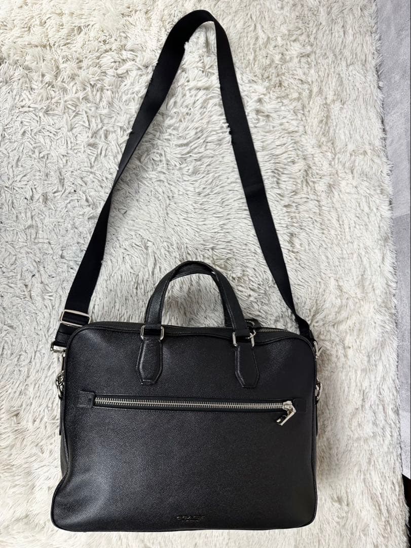 A4可 美品 コーチ レザー 2WAY ビジネスバッグ メトロポリタン ブラック