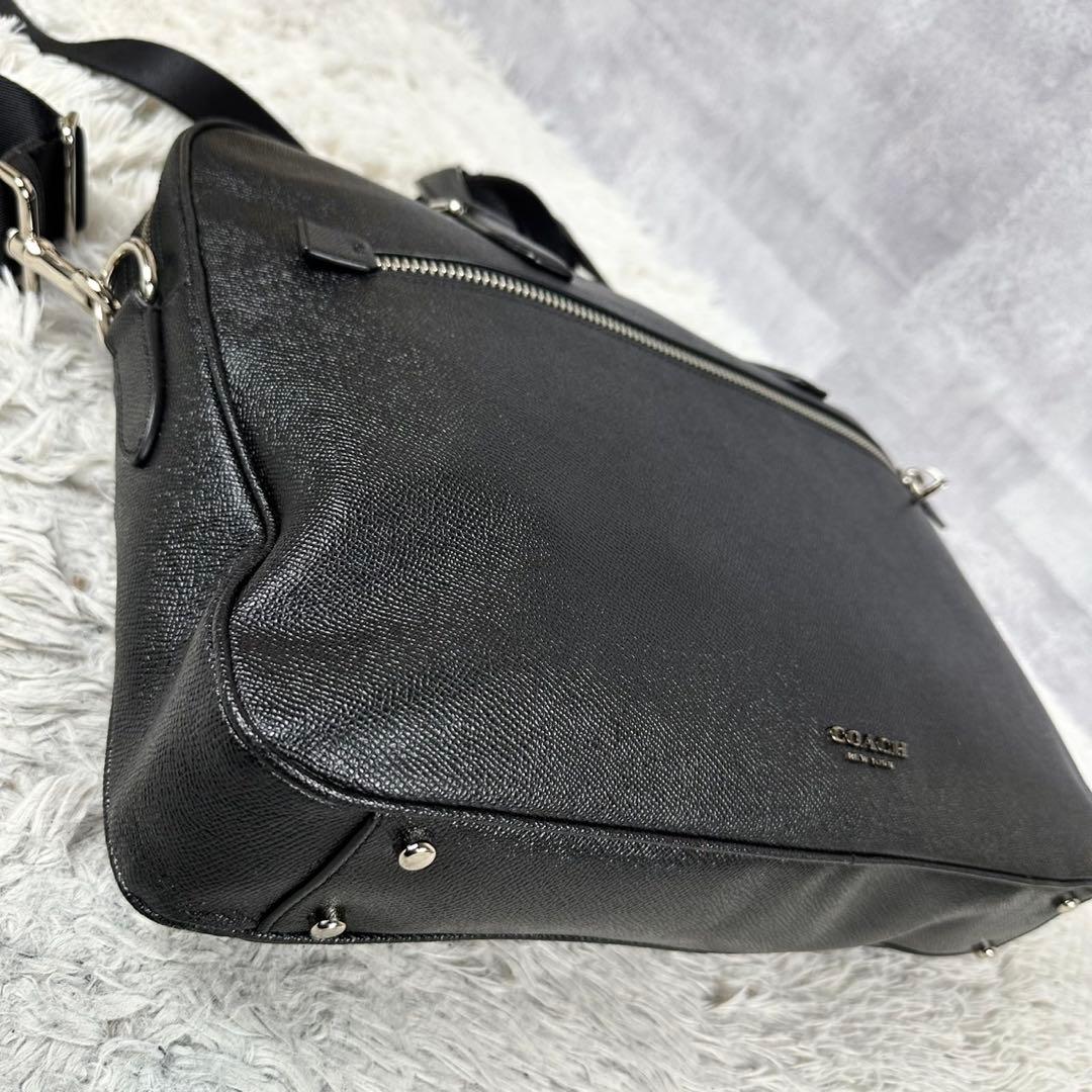A4可 美品 コーチ レザー 2WAY ビジネスバッグ メトロポリタン ブラック