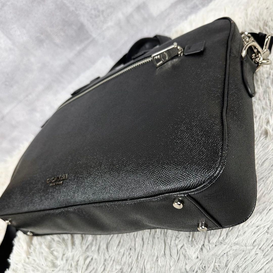 A4可 美品 コーチ レザー 2WAY ビジネスバッグ メトロポリタン ブラック