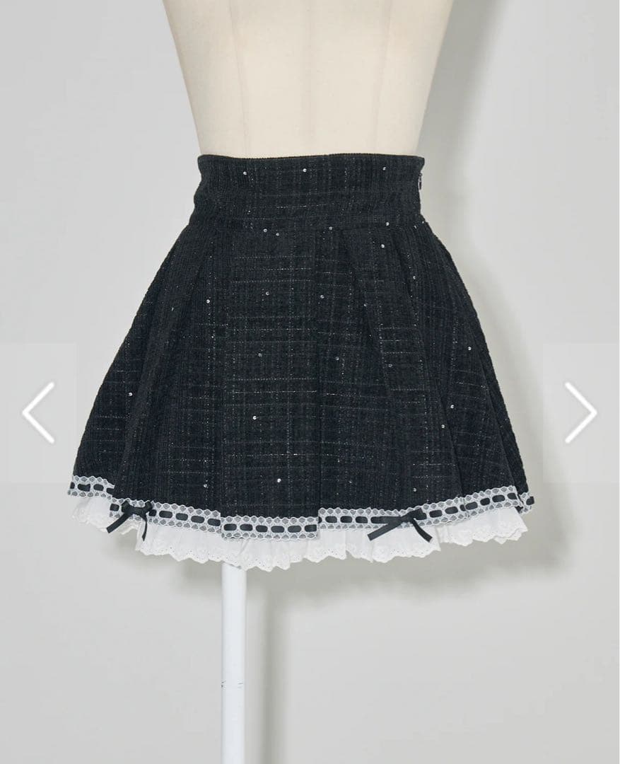 ♡最終お値下げ♡ pium ぴうむ コットンフリルタックフレアツイードスカート