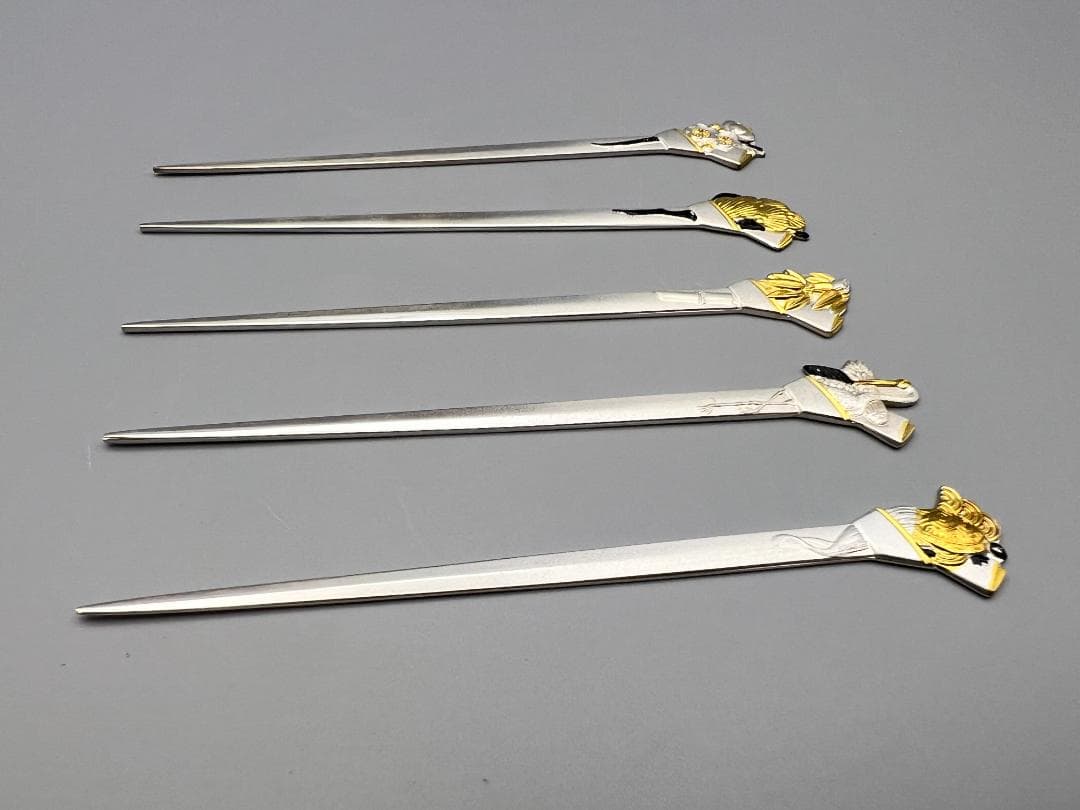 SILVER925　刻印　銀製　菓子楊枝　5本セット　鶴と亀　梅と竹　重量29g