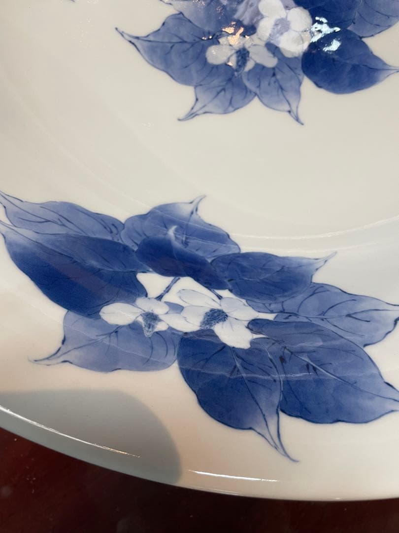 手描き染付大鉢　井上匠　染付十薬文鉢