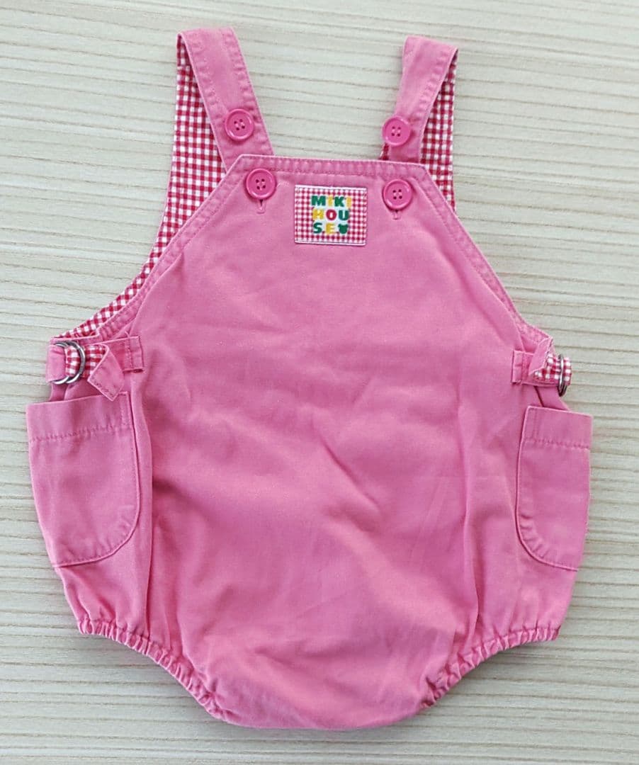 レトロ　ミキハウス　85cm　ダルマオール　オーバーオール　サロペット　ピンク