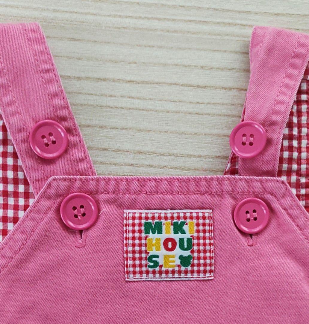 レトロ　ミキハウス　85cm　ダルマオール　オーバーオール　サロペット　ピンク