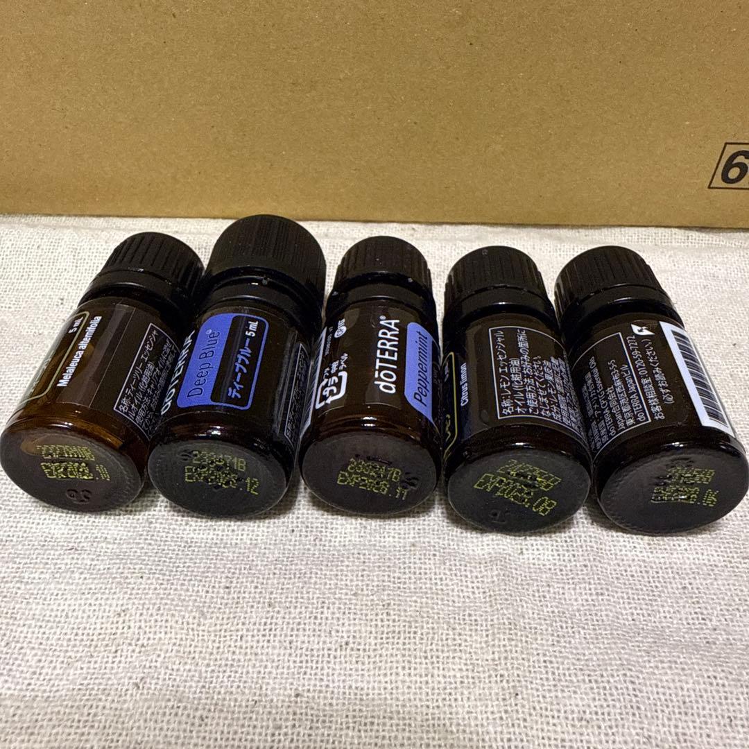 ドテラエッセンシャルオイル 5本セット レモン ゼンジェスト ペパーミント5ml