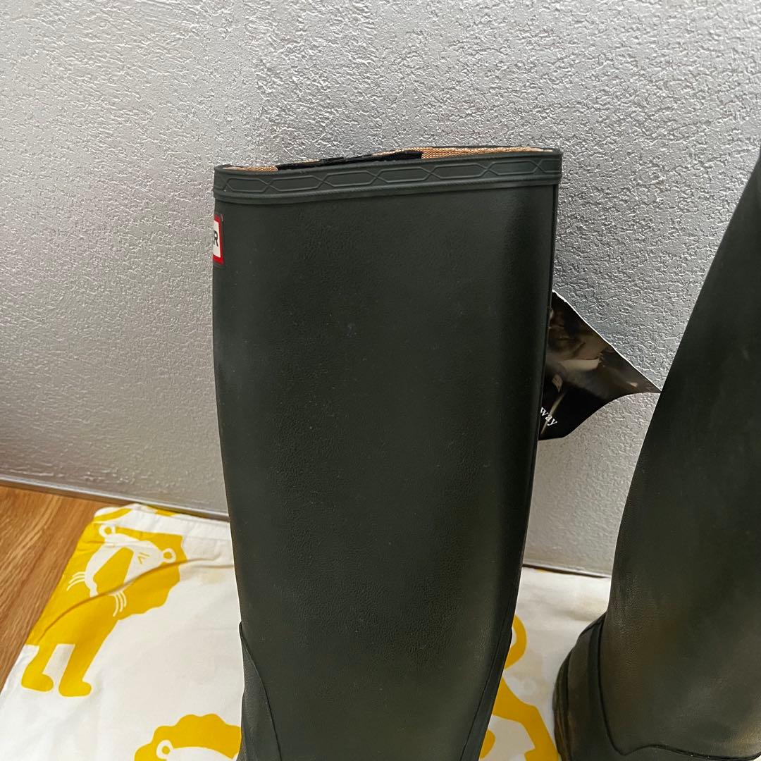 HUNTER 長靴 カーキ バックル付き