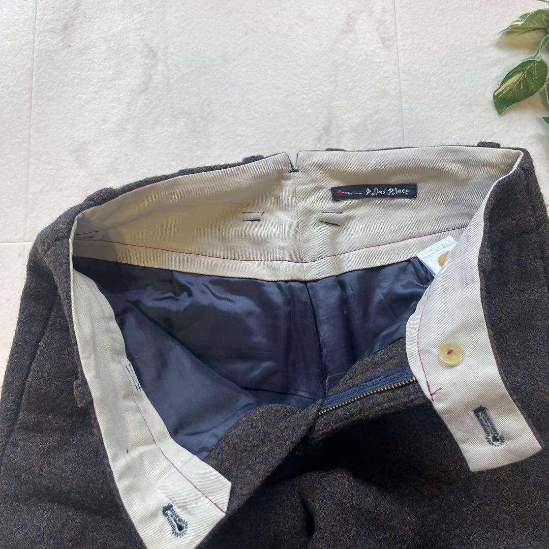極美品　パラスパレス　ツイードパンツ　サイズ2 ダークブラウン　ウール100%