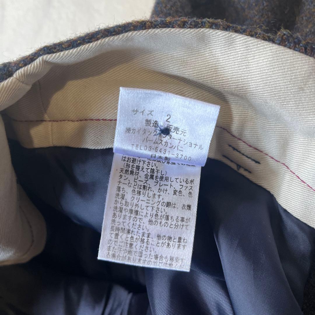 極美品　パラスパレス　ツイードパンツ　サイズ2 ダークブラウン　ウール100%