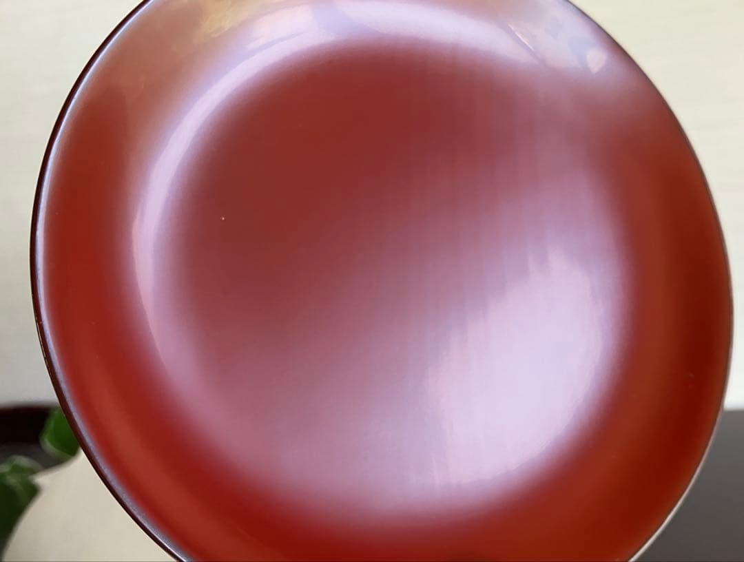 輪島塗　銘々皿　椿皿　菓子皿　５枚　古代朱　市中佑佳 氏　日展特選作家