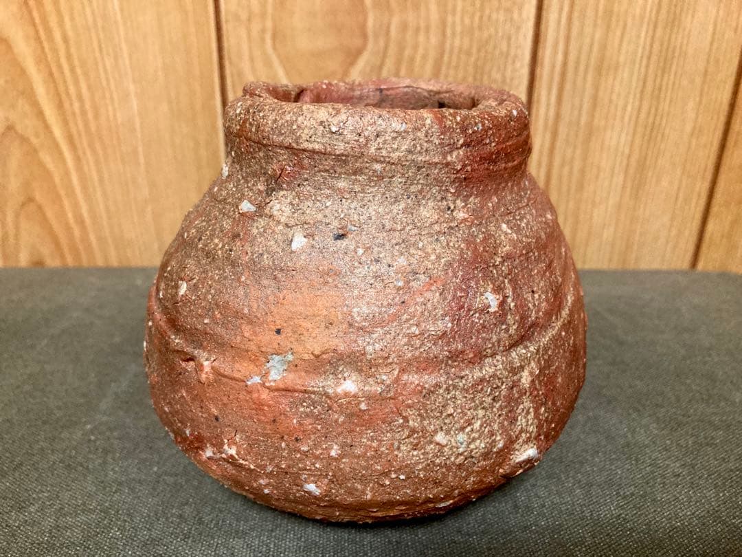 本物保証 辻村史朗 蹲 うずくまる　掛け花入れ 壺 (検索 細川護煕 内村慎太郎