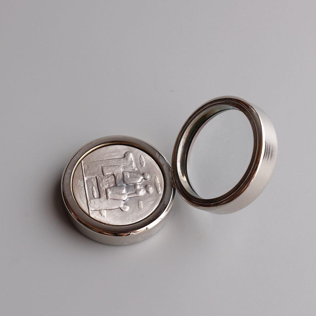 1960年フランス製純銀vintageペーパーウェイト兼ルーペ