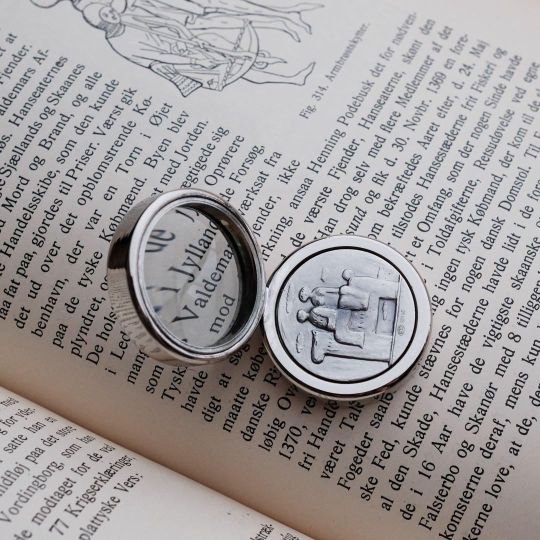 1960年フランス製純銀vintageペーパーウェイト兼ルーペ