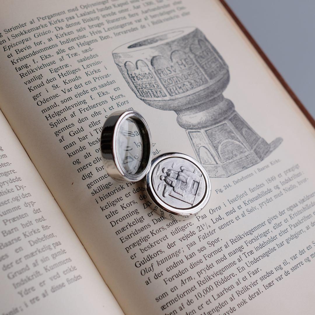 1960年フランス製純銀vintageペーパーウェイト兼ルーペ