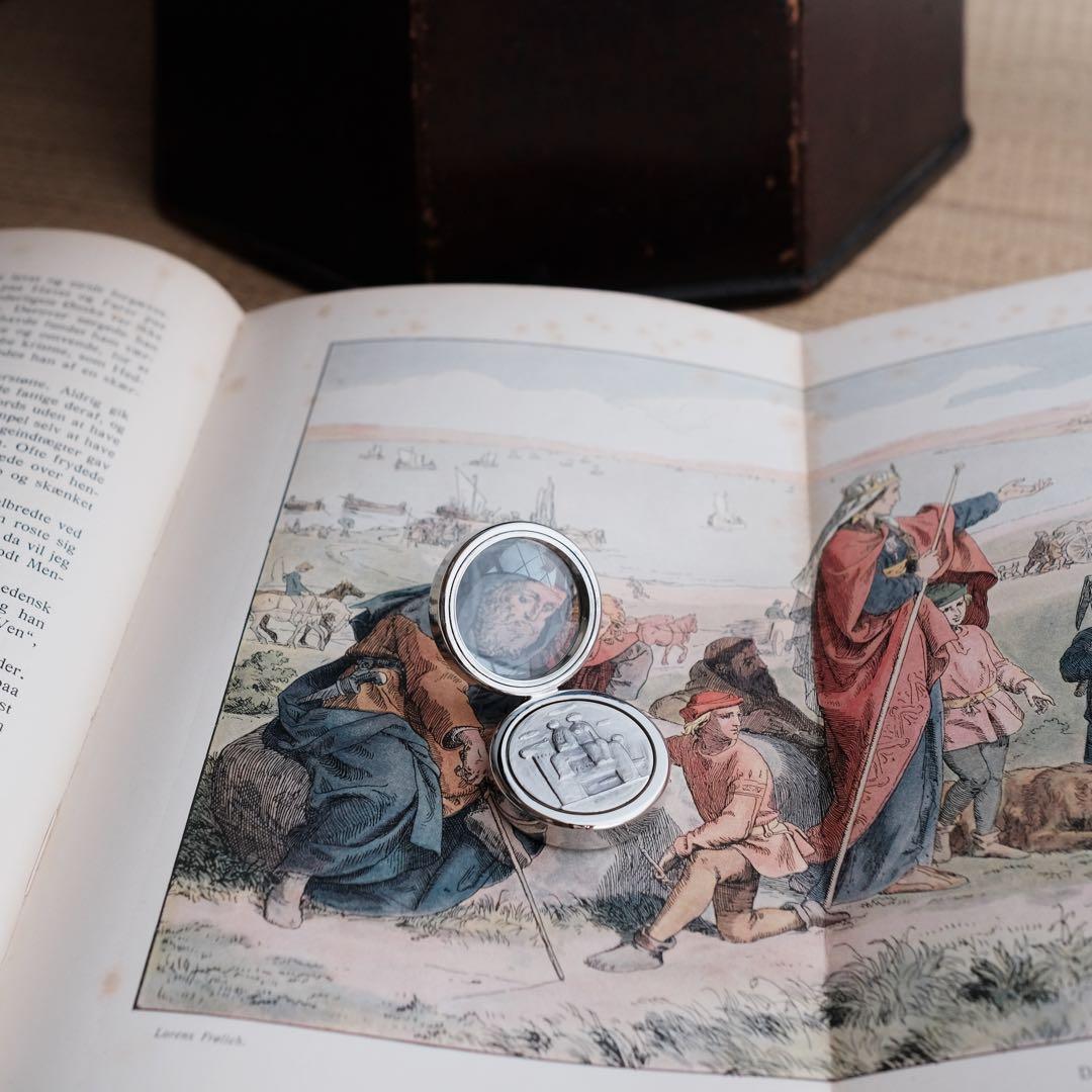 1960年フランス製純銀vintageペーパーウェイト兼ルーペ