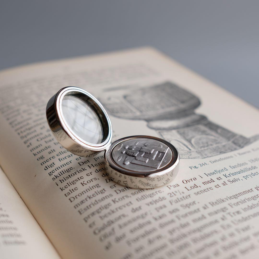 1960年フランス製純銀vintageペーパーウェイト兼ルーペ