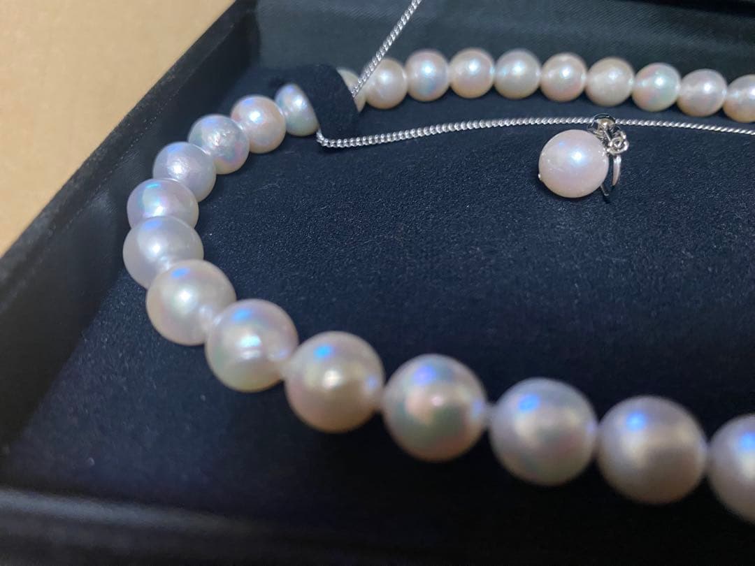 あこや真珠3点セット【ネックレス・イヤリング】鑑別書付　8.5〜9.0mm 大粒