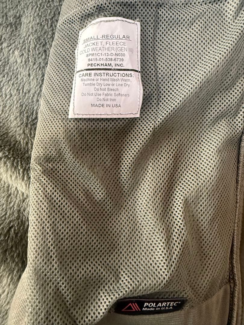 USARMY アメリカ軍　ECWCS level3 フリース　GEN3 S-R