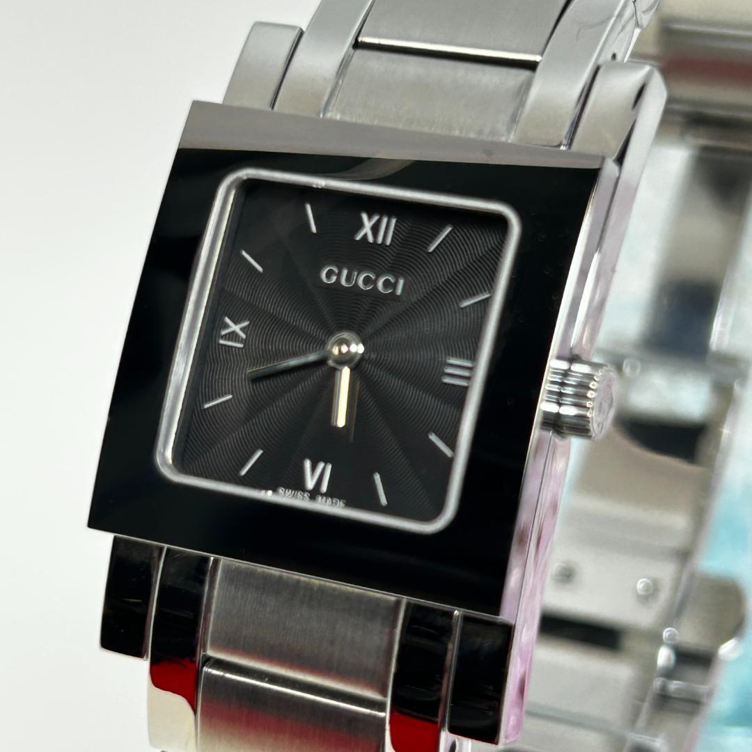 【美品】GUCCI グッチ 7900L ブラック スクエアウォッチ レディース