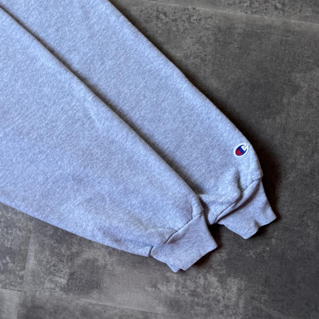 00s Champion スウェット プリントロゴ 灰 XXL A420 短丈