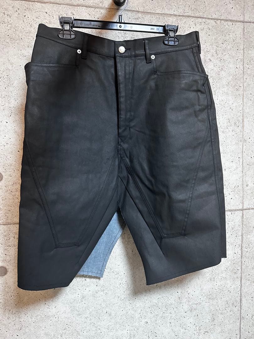 RICKOWENS ブラックデニムハーフパンツ