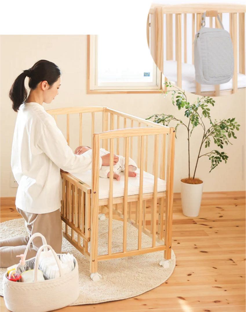 yamatoya リビングコット　ベビーベッド　大和屋　防水シーツ　セット