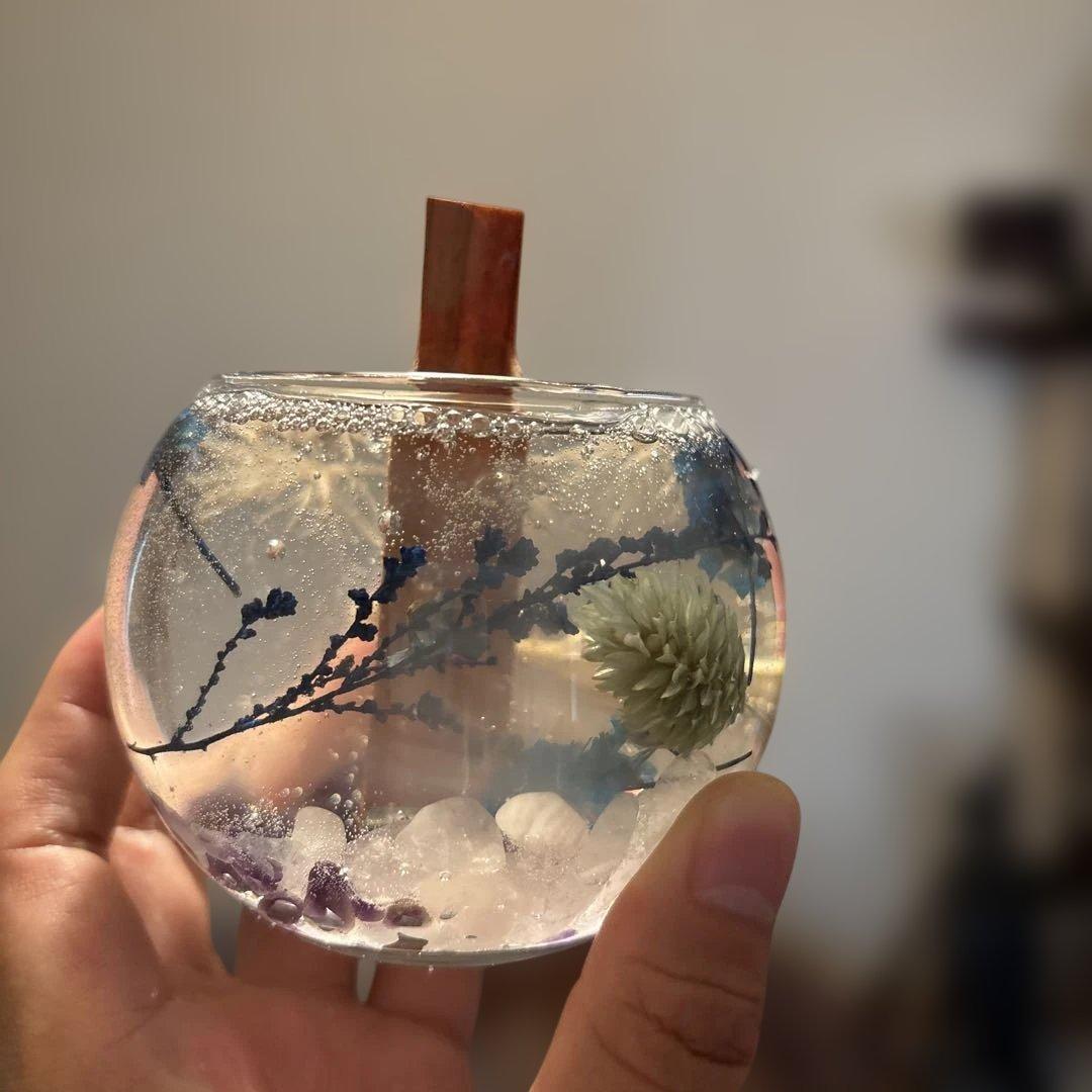 浄化！パチパチ焚き火みたい！アメジストとローズクオーツのジェルキャンドル！