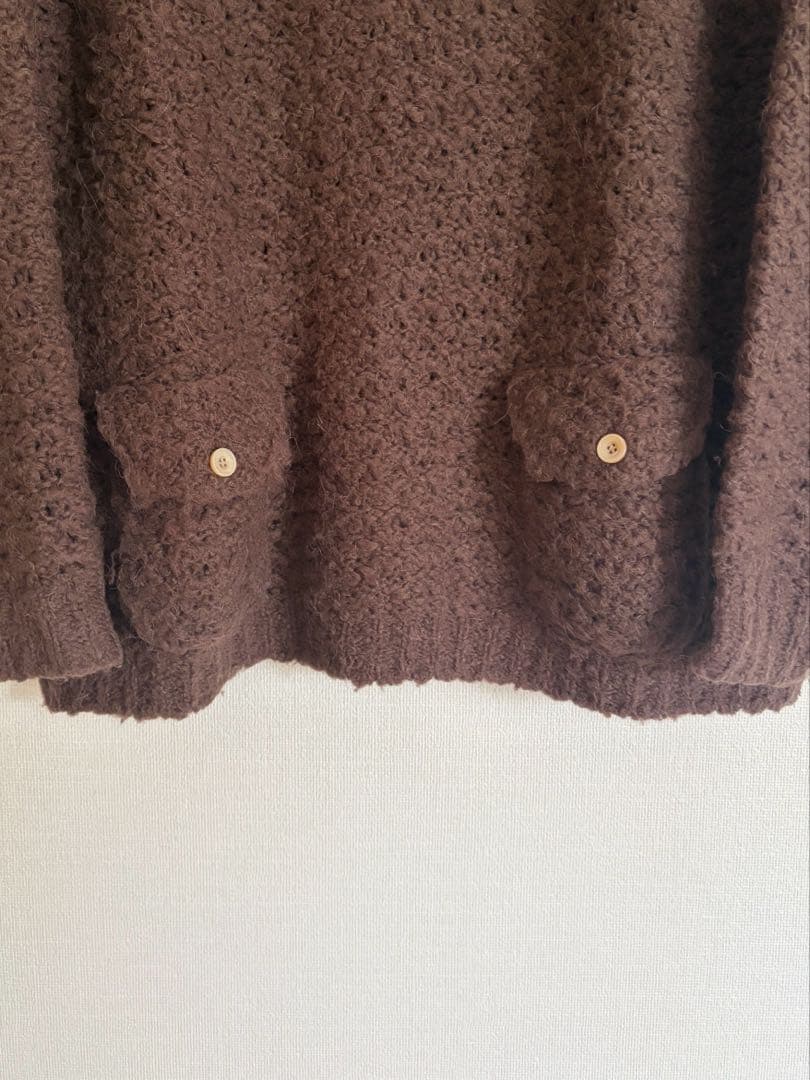 Let LOSE ブラウン ニット ハーフジップ