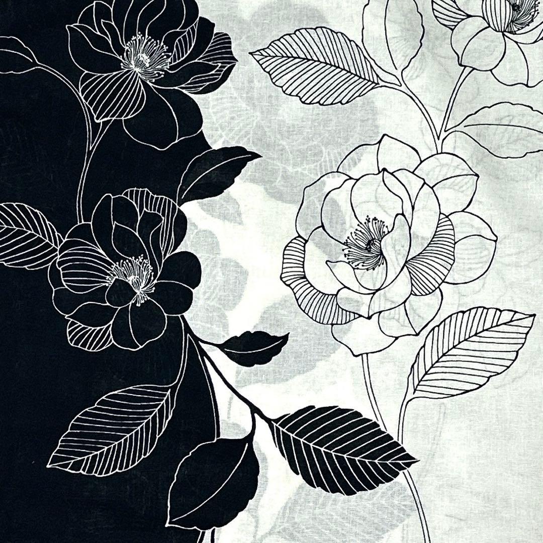 下駄なし　浴衣ジェンヌ 浴衣3点セット 兵児帯 ゆかた 黒×白