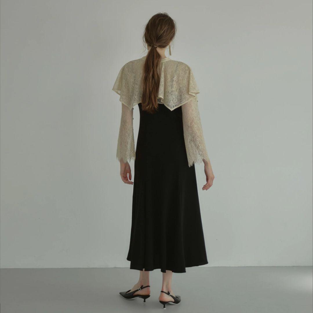 ANDRESD レイヤード ケープ ドレス