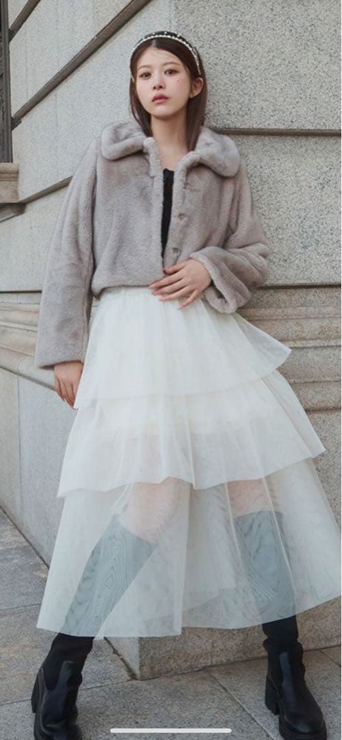 新品タグ付き　SNIDELスナイデル　ステンカラーショートファーコートジャケット