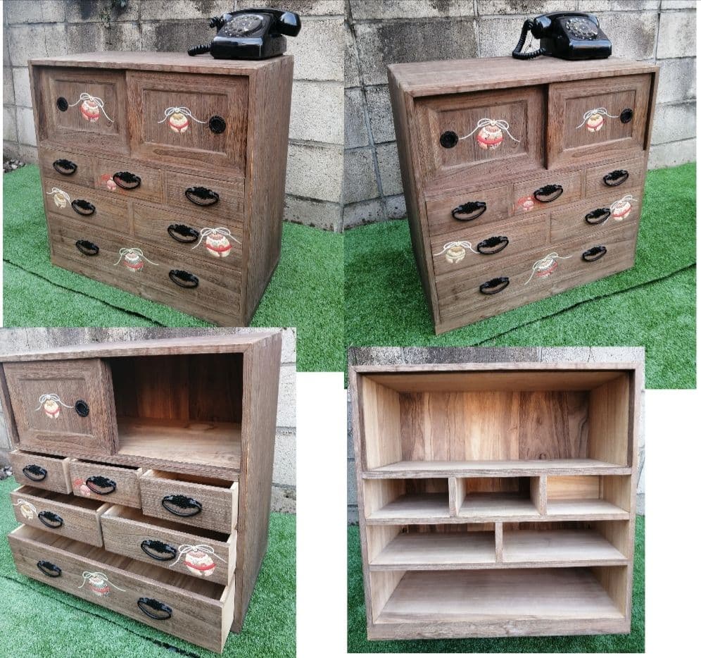 希少　浅草箱長　手許タンス　小箪笥　桐　受注生産　小型チェスト　匿名配送