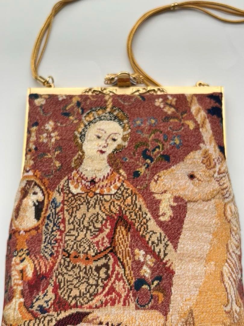 久家道子・プチポアンのタペストリー刺繍パーティーバッグ