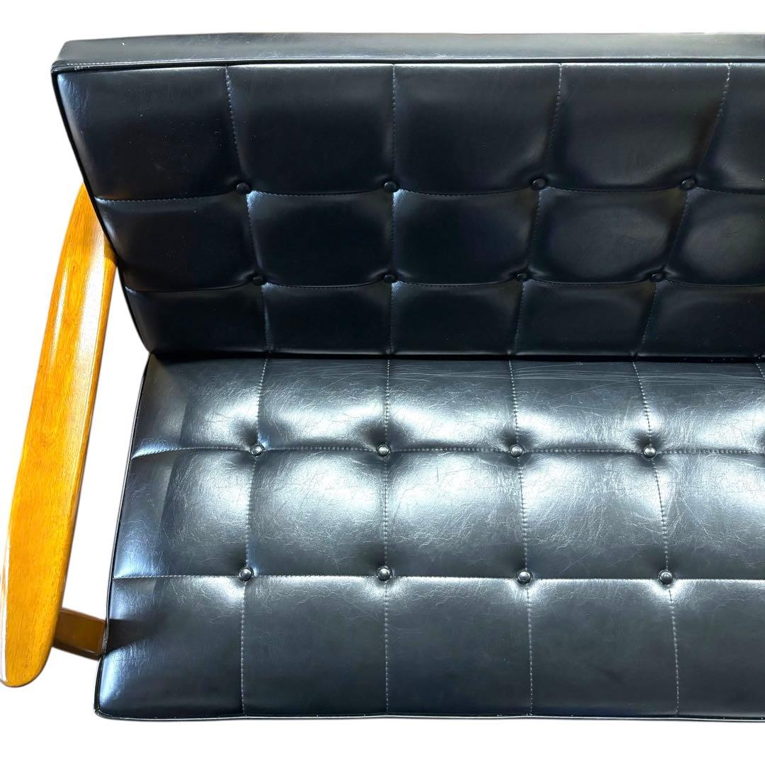 【カリモク60】Kチェア 2シーター ブラック ビンテージ ソファ モダン