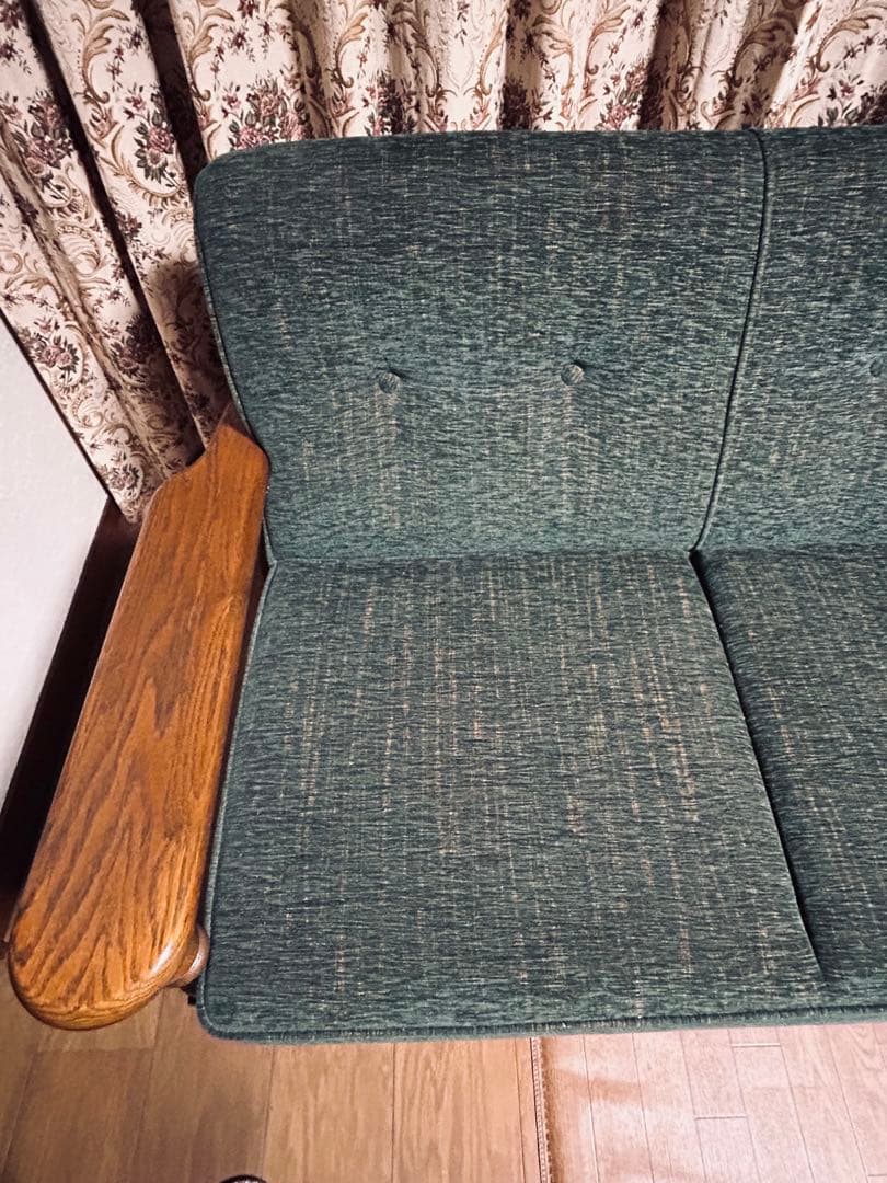 三越　カントリーハウス　ブルージュ　最高級　美品　ソファ　3人掛け　グリーン