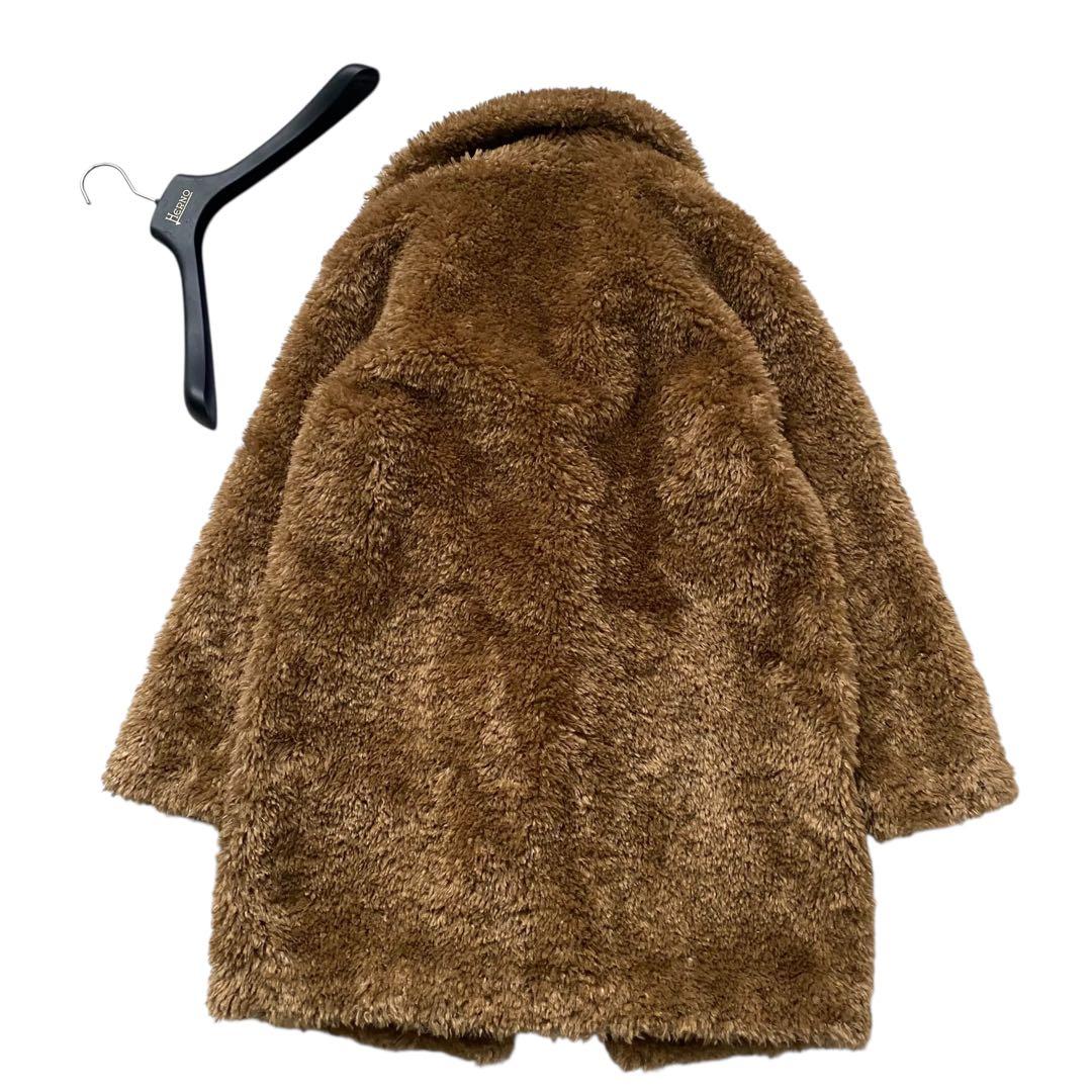 【新品未使用】 ヘルノ カーリーヘア エコファー ジャケット ボア ブラウン