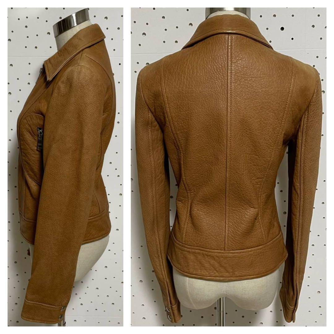 ミサ 本物 ドルチェ＆ガッバーナ ジップアップ レザー ジャケット 36