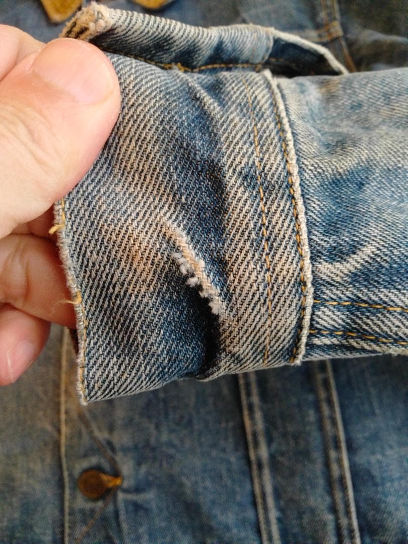 ビンテージ70年代リーストームライダー裏地ブランケット付きデニムJKT青38