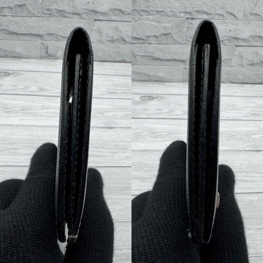 【美品】カルティエ 名刺入れ　レザー　シルバープレート　ブラック