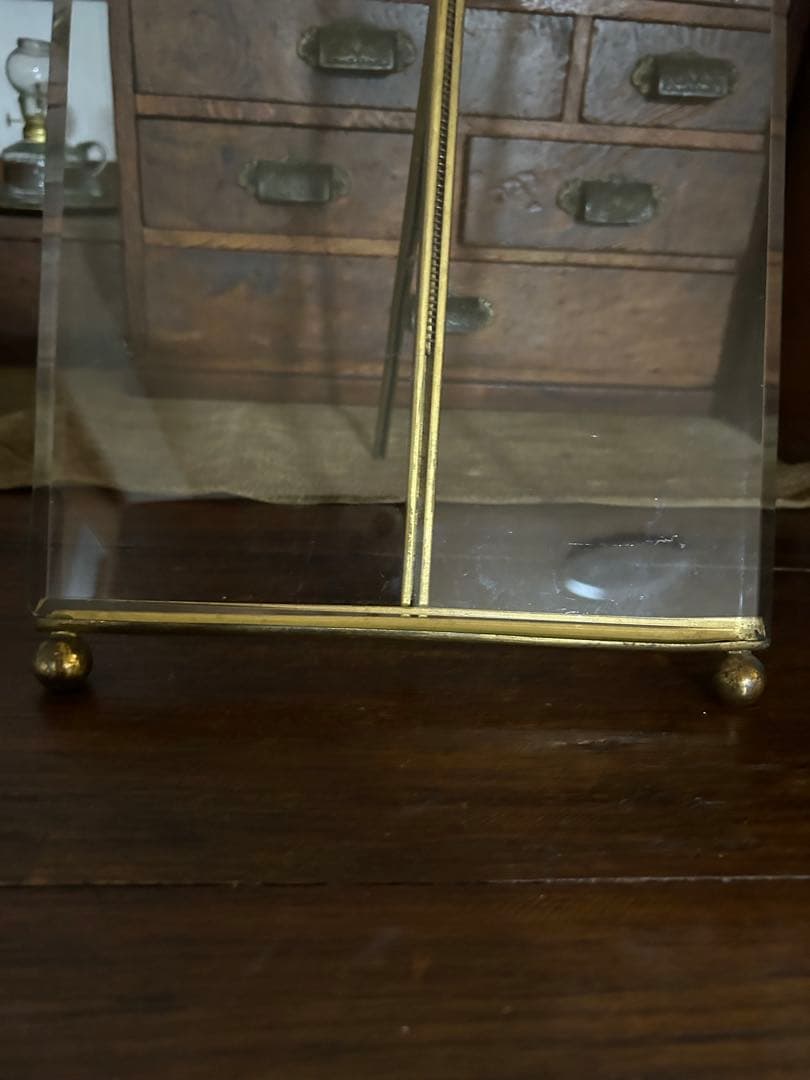 フランスアンティーク クリスタル 特大フォト スタンド