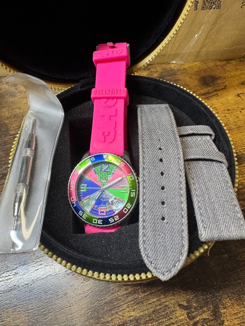 トレアッカ イタリア 3H ITALIA 腕時計 ラバーベルト 替ベルト付き