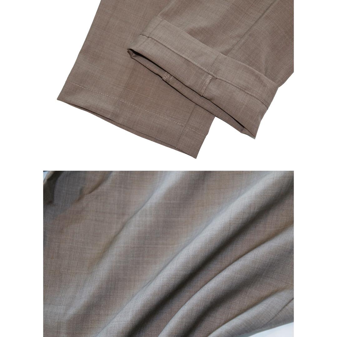 15万★アルマーニ【ヴァージンウール100%】ミルクティー★スラックス パンツ