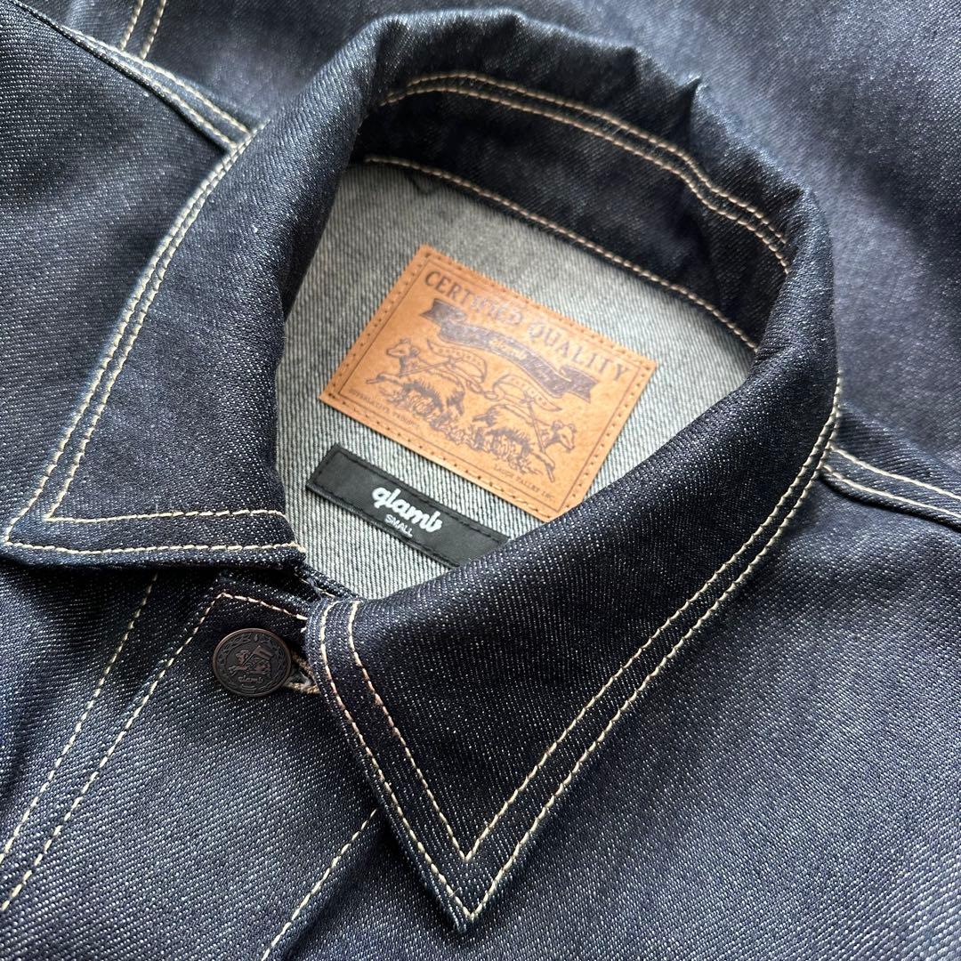 人気 glamb グラム モーターサイクルデニムジャケット S インディゴ