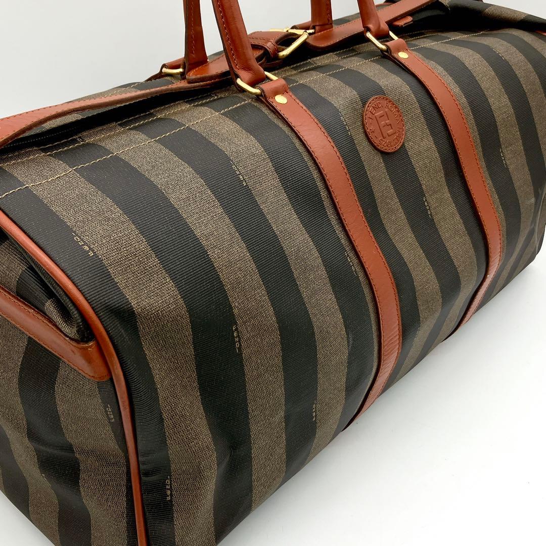 【FENDI】2wayバッグ　ボストンバッグ　ペカン柄　ゴールド金具　PVC