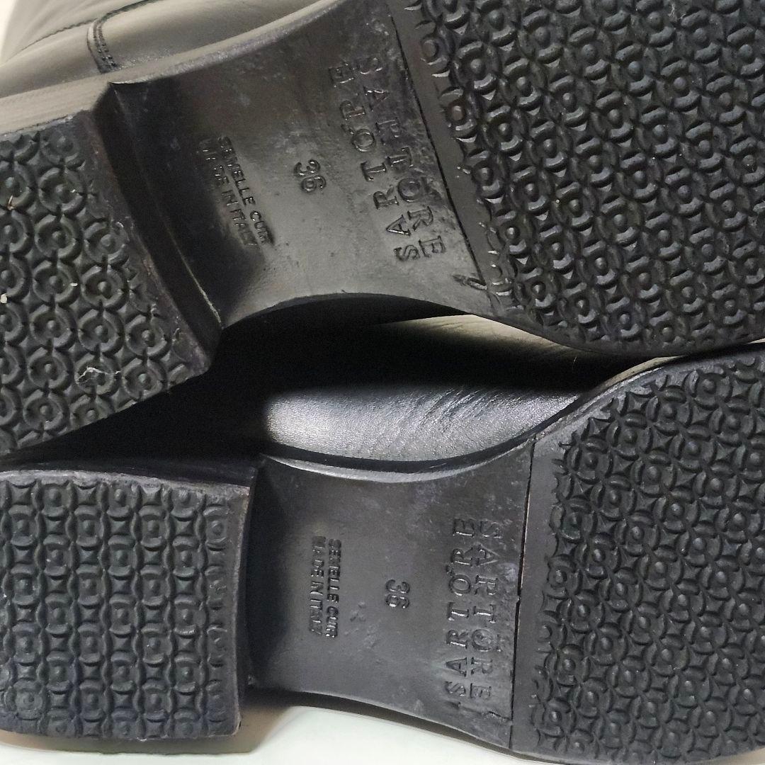 美品 サルトル バックジップ ジョッキーブーツ 36 ブラック