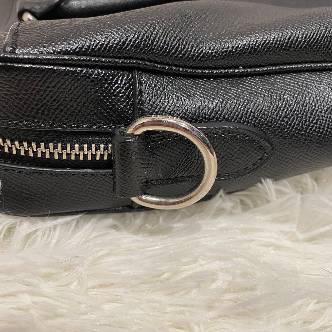 コーチ 2way オールレザー ベケット ブリーフケース ブラック シルバーロゴ