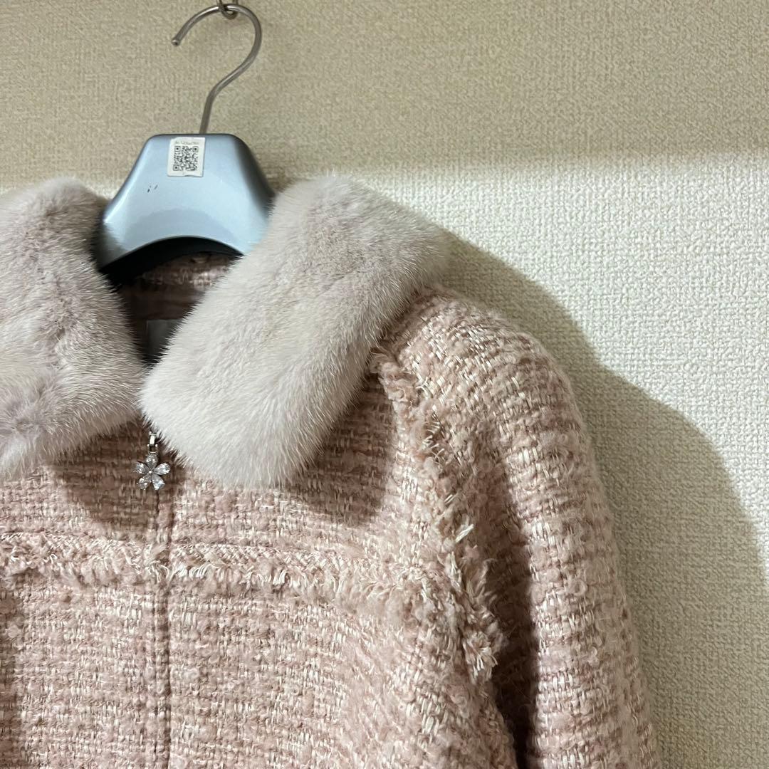 Rene ルネ ジャケット ツイード ライトピンク