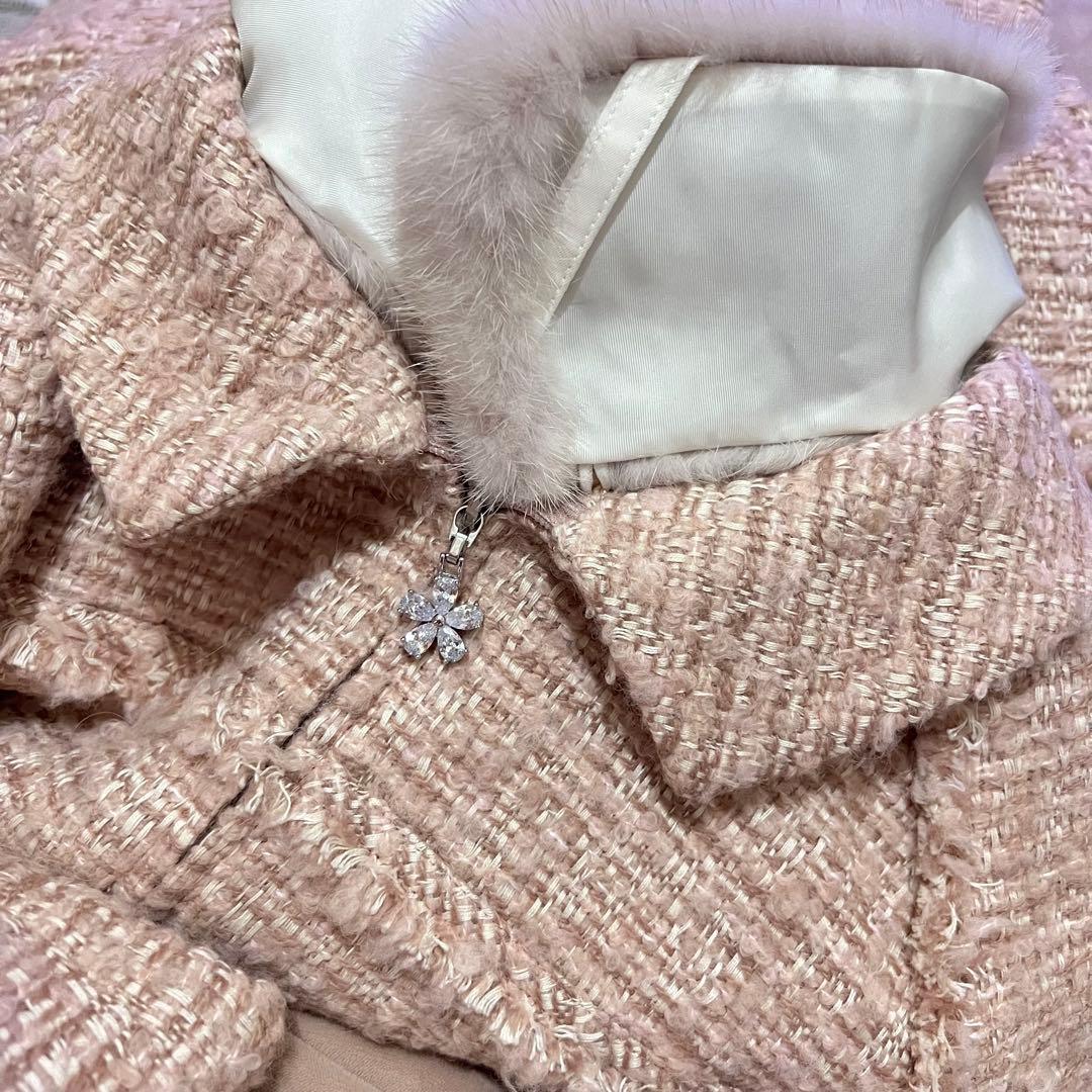 Rene ルネ ジャケット ツイード ライトピンク