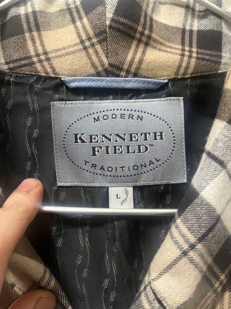 ジャケット・アウター kenneth field SHAWL JACKET NEL CHECK